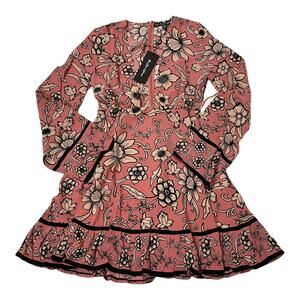 NWT For Love & Lemons Ayla Plunging Minidress - Pink - Medium